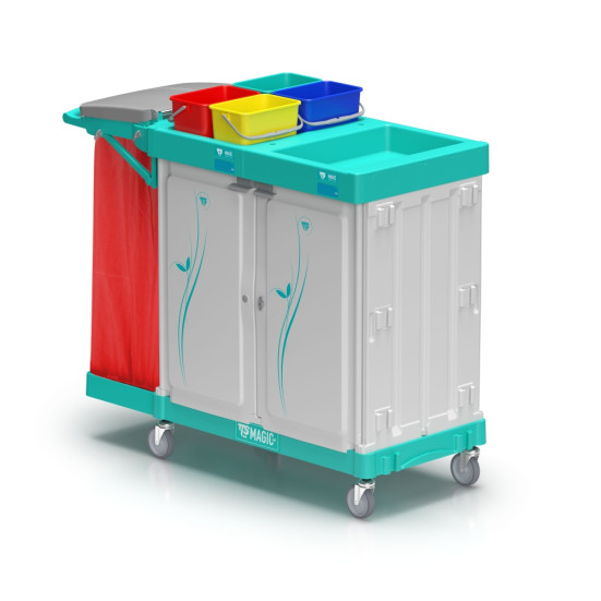 Тележка TTS Magic Line 400S (4х4л, закр. 2 выдвиж. ящика, держ. мешка 120л)
