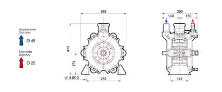 Мембранный насос Comet BP205 (20 бар, 193 л/мин, ВОМ 1&quot;3/8)