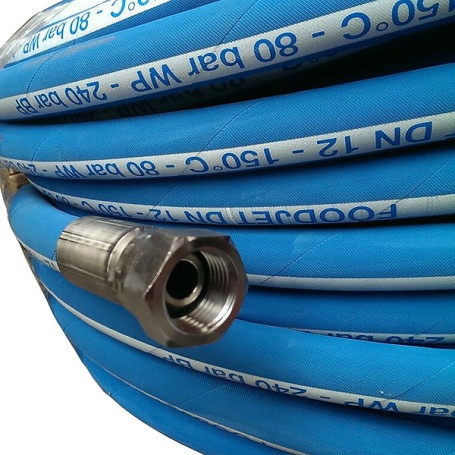 Шланг пищевой Foodjet DN12 (30м, 1/2&quot;г-1/2&quot;ш, 80бар)
