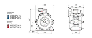 Мембранный насос Comet BP281 (20 бар, 248 л/мин, ВОМ 1&quot;3/8)