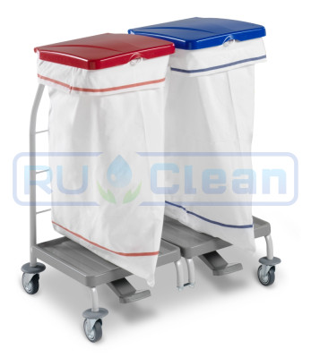 Тележка TTS DUST (пластик, двойная, для мусорных пакетов 2х70л)