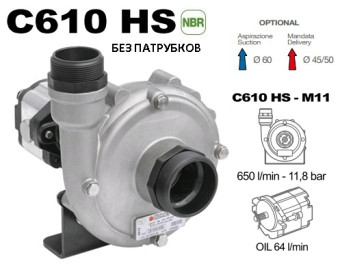 Насос центробежный Comet C610HS-M06 (655л/мин, 6бар, с гидромотором, нерж, без патрубков)