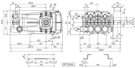 Насос высокого давления UDOR CKC 50/20 S (200бар, 50л/мин)