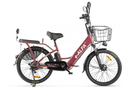 Электровелосипед GREEN CITY e-ALFA new (темно-красный матовый)