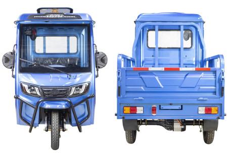 Трицикл электрический Rutrike КАРГО Кабина 1500 60V1000W (темно-синий)