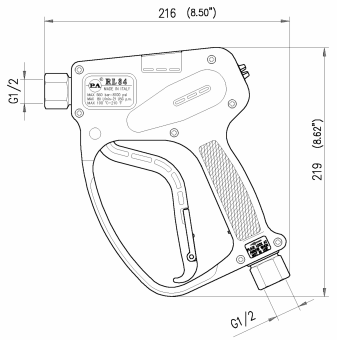 Пистолет PA RL84 (1/2&quot;г-1/2&quot;г, 500бар, 80л/мин)