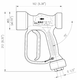 Пистолет пищевой PA RB65 (1/2"г-рег.форс, 24бар, 60л/мин)