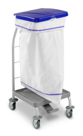 Тележка TTS Dust (пластиковая, педаль, синяя крышка, для мешка 70л)