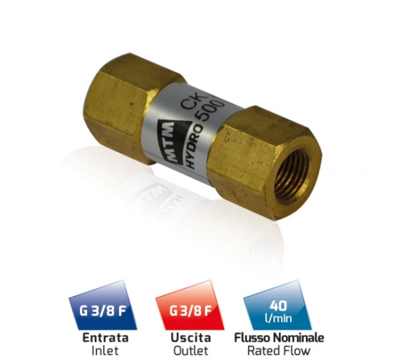 Обратный клапан MTM CK500 (3/8&quot;г-3/8&quot;г, 310бар, 40л/мин, лат)