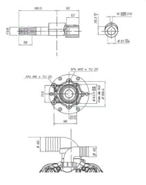 Мембранный насос Comet BP300 (20 бар, 295 л/мин, полый вал 32 мм)