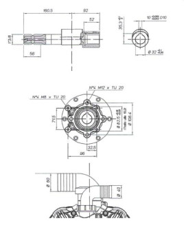 Мембранный насос Comet BP300 (20 бар, 295 л/мин, полый вал 32 мм)