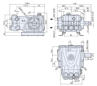 Насос высокого давления TOR RR 15.20 N (200бар, 15л/мин)