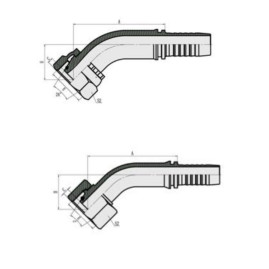Фитинг высокого давления DKO-L (DN06, М14х1.5г, 45гр, оцинк) Robin