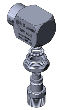 Переходник угловой 3/8&quot;ш-3/8&quot;г (нерж, вращ, тип RW140-2) RC