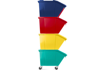 Контейнер мусорный TTS SPLIT (полипропилен, 45л, желтый)