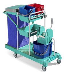 Тележка TTS Green Line 140 (15л, 2х12л, отжим TEC, держ. мешка 120 л)