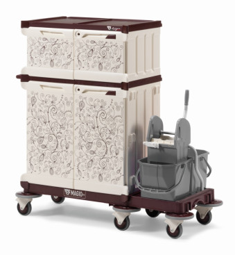 Тележка TTS MagicArt 23 Safety (1х15л, закрытая, 2 ящика, отжим TEC, рисунок ANTHEA)