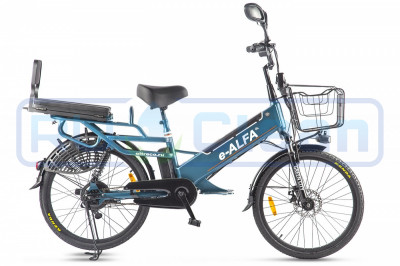 Электровелосипед GREEN CITY e-ALFA GL (сине-серый матовый)