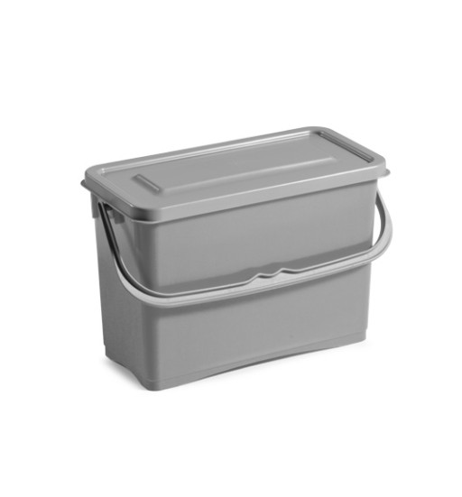 Ведро пластиковое TTS HERMETIC (8л, серое, с крышкой)