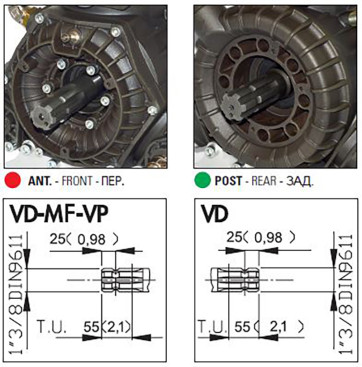 Насос мембранный Bertolini PBO 1 1100 VD (50бар, 106л/мин, ВОМ, 1&quot;3/8, 2х-сторонний)