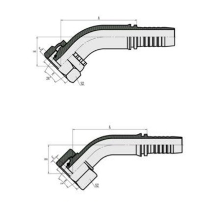 Фитинг высокого давления DKO-L (DN20, М26х1.5г, 45гр, оцинк) Robin