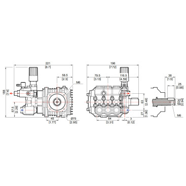 Насос высокого давления Comet LW-K 3525 S для К500 (1450 об/мин, с регулятором, с датчиками TS)