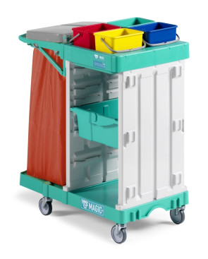 Тележка TTS Magic Line 200B (4х4л, выдв. ящик, держ. мешка 120л)