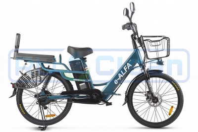 Электровелосипед GREEN CITY e-ALFA LUX (сине-серый матовый)