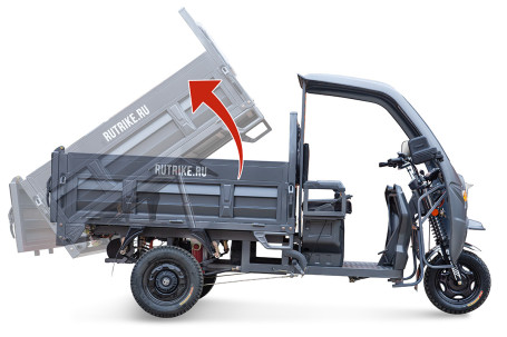 Трицикл электрический Rutrike D5 КАБИНА гидравлика (серый)