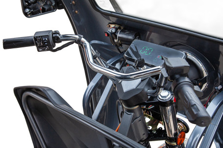 Трицикл электрический Rutrike D5 КАБИНА гидравлика (серый)