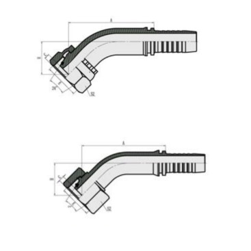 Фитинг высокого давления DKO-L (DN10, М18х1.5г, 45гр, оцинк) Robin