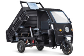 Трицикл электрический Rutrike D5 КАБИНА гидравлика (черный матовый)