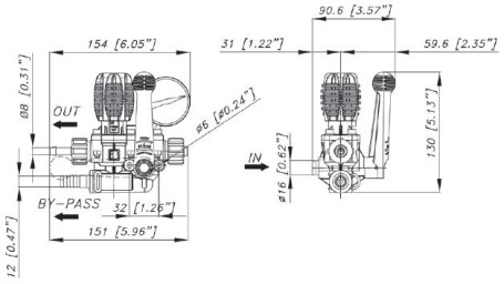 Узел управления Bertolini P.B.P. (20бар, 30л/мин, с манометром)