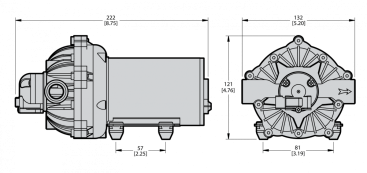 Мембранный насос Comet EF 5500 (4.1 бар, 20.8 л/мин, 12 В)