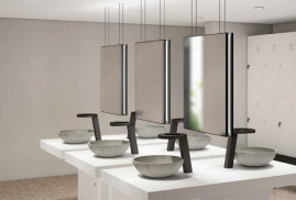 Сушилка для рук Nofer CONCEPT3 (смеситель, дозатор мыла, черный)