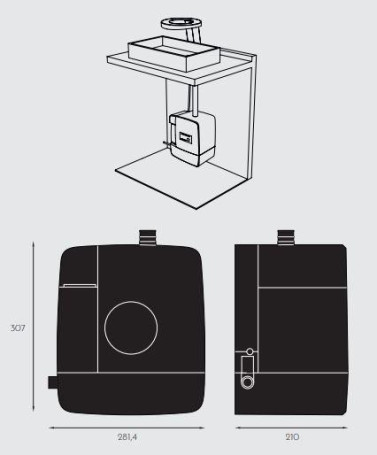 Сушилка для рук Nofer  CONCEPT3 (смеситель, дозатор мыла, черный)