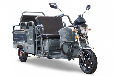 Трицикл электрический Rutrike Вояж-П 1200 60V800W (серый матовый, трансформер)