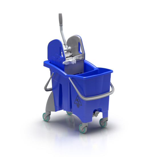 Ведро TTS ActionPro (30л, перегородка, колеса, отжим TEC, синий)