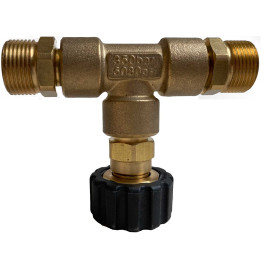 Тройник М22х1.5ш-М22х1.5г-М22х1.5ш (350бар, лат/пласт) R+M