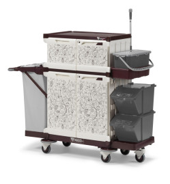 Тележка TTS MagicArt 262-Q Safety Plus (1х20л, закрытая, рис. ANTHEA, держ. мешка)