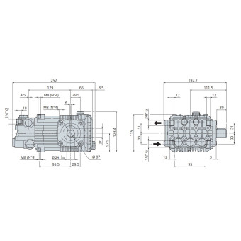 Насос высокого давления Annovi Reverberi RK 14.20 N DX