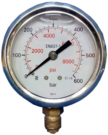 Манометр (600бар, 1/4&quot;внеш, вход снизу, D63мм, нерж) R+M