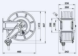 Барабан высокого давления FAICOM VL 3820 ST (400бар, 20м, окраш)