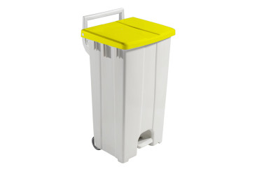 Контейнер мусорный TTS Derby (90л, желтая крышка, серый)