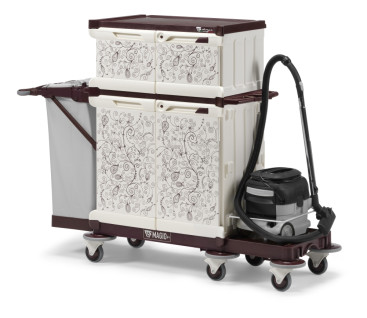 Тележка TTS MagicArt 262-X Safety Plus (подставка пылесоса, закрытая, рис. ANTHEA, держ. мешка)