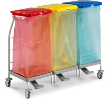 Тележка TTS DUST (для мусора, крышки, 3х70л)