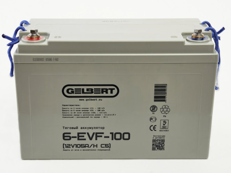 Тяговый аккумулятор Gelbert 6-EVF-100 (12В, 105Ач, AGM)