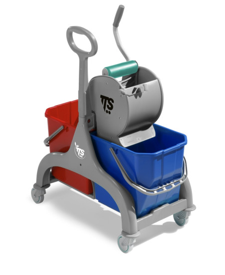 Тележка TTS NICK 30 (2х15л, с боковой ручкой и отжимом DRY, серый)