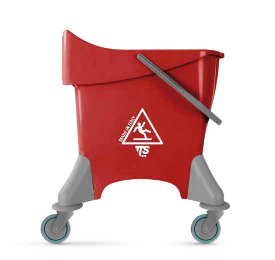 Ведро TTS PILE (30л, колеса, без отжима, красный)