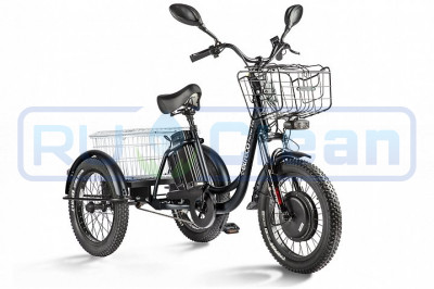 Трицикл электрический Eltreco Porter Fat 700 (черный)